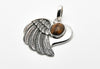 Nighteagle Pendant Cat Eye Silber Anhänger Flügel, Ethnischer Schmuck, Tribalschmuck, Talisman, Eule Adler Jaguar Native Schmuck