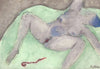 Watercolour Aquarell Malerei Frau Nackt Akt Woman Nude act Erotische