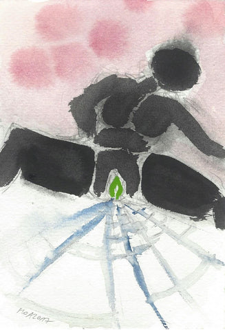 Watercolour Aquarell Malerei Frau Nackt Akt Woman Nude act Erotische