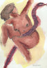 Watercolour Aquarell Malerei Frau Nackt Akt Woman Nude act Erotische
