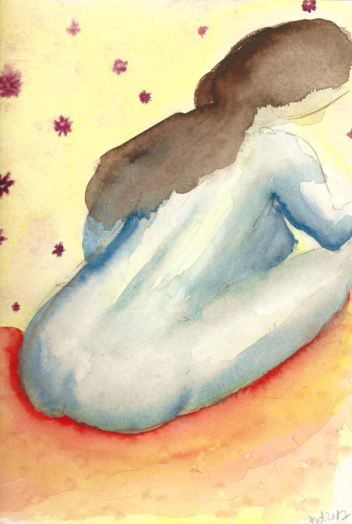 Watercolour Aquarell Malerei Frau Nackt Akt Woman Nude act Erotische