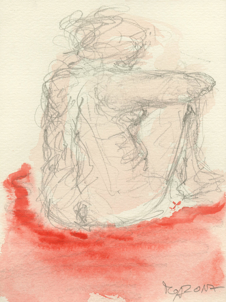 Watercolour Aquarell Malerei Frau Nackt Akt Woman Nude act Erotische