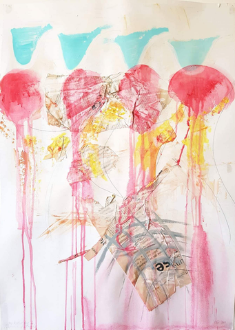 Collage MixedMedia FineArt Abstrakt Acrylmalerei SexualAbuse Kunsttherapie