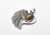 Nighteagle Pendant Cat Eye Silber Anhänger Flügel, Ethnischer Schmuck, Tribalschmuck, Talisman, Eule Adler Jaguar Native Schmuck