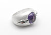 Holy Feather Ring Satiniert, Silber Ring Feder, Ethnischer Schmuck, Tribalschmuck, Talisman, Federschmuck, Amethyst Ring, Native Schmuck