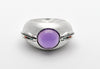 Holy Feather Ring Satiniert, Silber Ring Feder, Ethnischer Schmuck, Tribalschmuck, Talisman, Federschmuck, Amethyst Ring, Native Schmuck
