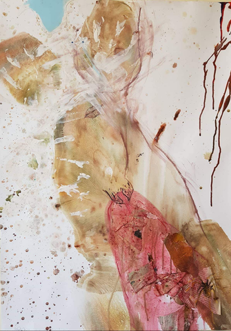 Collage Acrylmalerei Kunsttherapie FineArt Sexual Abuse MixedMedia