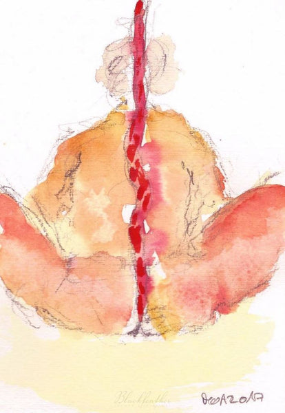Watercolour Aquarell Malerei Frau Nackt Akt Woman Nude act Erotische