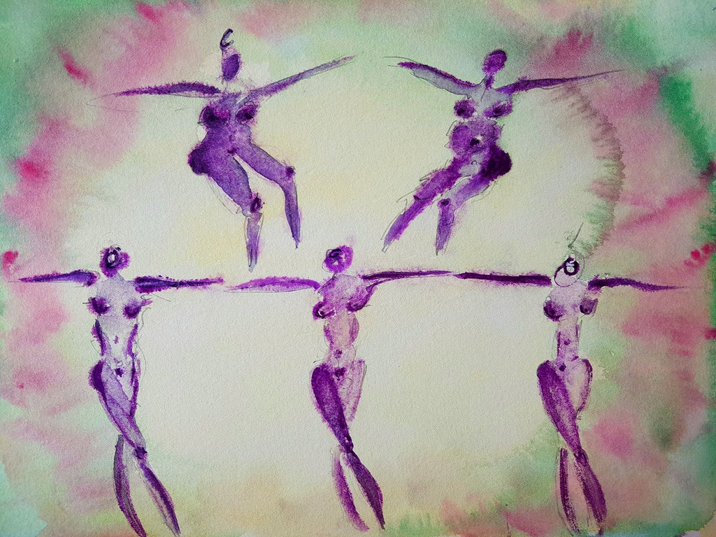 Water Colour Aquarellmalerei Figürlich Frauen Akt Abstrakt Erotic