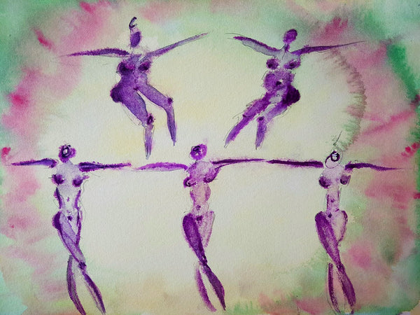 Water Colour Aquarellmalerei Figürlich Frauen Akt Abstrakt Erotic