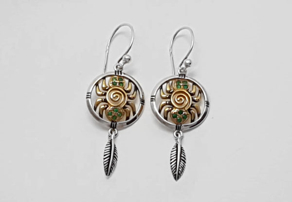 Ethnischer Schmuck, Spinne Ohrring, Tribalschmuck, Talisman, Silberohrring mit Spinnenmotiv, Ohrring Tiermotiv, animalischer Schmuck