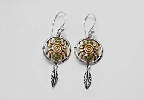 Ethnischer Schmuck, Spinne Ohrring, Tribalschmuck, Talisman, Silberohrring mit Spinnenmotiv, Ohrring Tiermotiv, animalischer Schmuck
