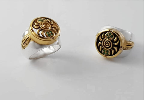 Ethnischer Schmuck, Spinne Silber Ring Gold Plated, Tribalschmuck, Talisman, Ring mit Spinnenmotiv, Schmuck Tiermotiv, animalischer Schmuck, Arachnophobie
