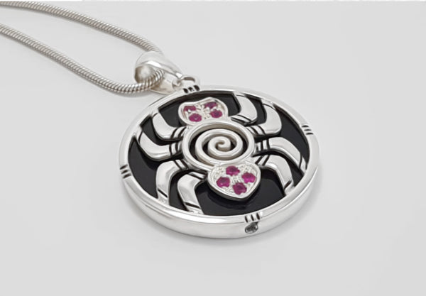 Ethnischer Schmuck, Spinne Silber Anhänger, Tribalschmuck, Talisman, Silberkette mit Spinnenmotiv, Schmuck Tiermotiv, animalischer Schmuck, Arachnophobie