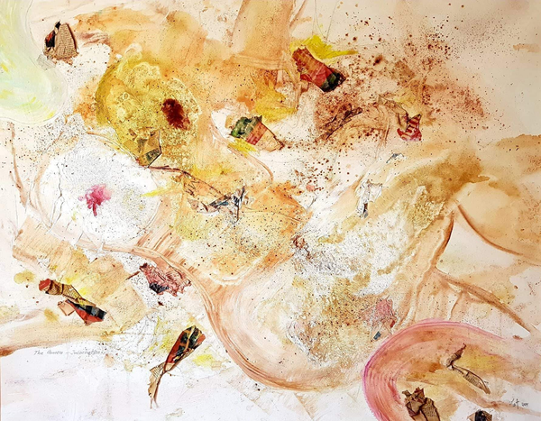 Collage MixedMedia FineArt Abstrakt Acrylmalerei SexualAbuse Kunsttherapie