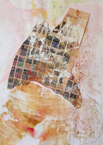Collage MixedMedia FineArt Abstrakt Acrylmalerei SexualAbuse Kunsttherapie
