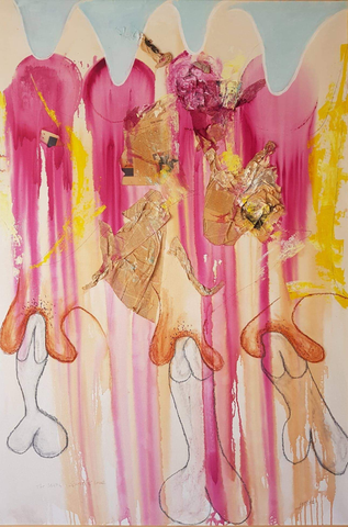 Collage MixedMedia FineArt Abstrakt Acrylmalerei SexualAbuse Kunsttherapie