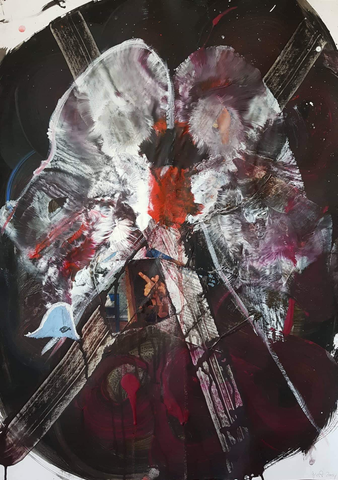 Collage MixedMedia FineArt Abstrakt Acrylmalerei SexualAbuse Kunsttherapie