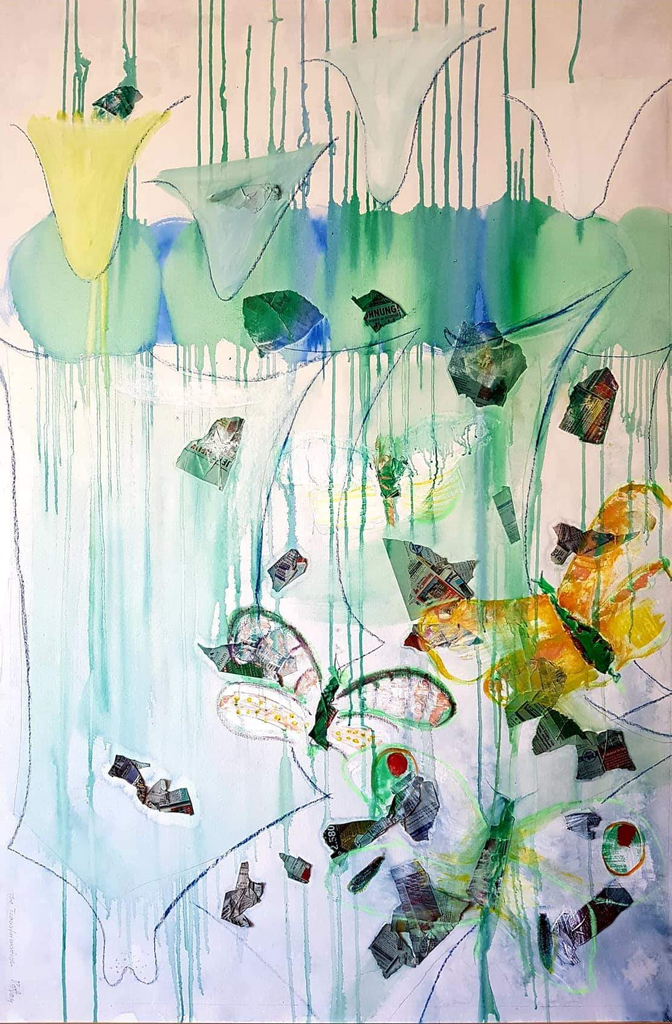 Collage MixedMedia FineArt Abstrakt Acrylmalerei SexualAbuse Kunsttherapie